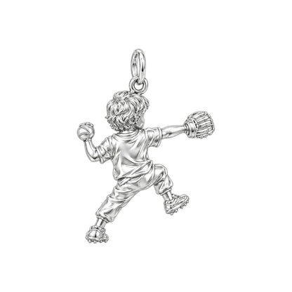 Little Pitcher in Motion Charm Bracelet Set – back of the charm, engraving area
