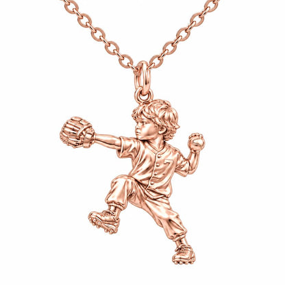 Little Pitcher in Motion Charm Necklace Set – rose gold, front view