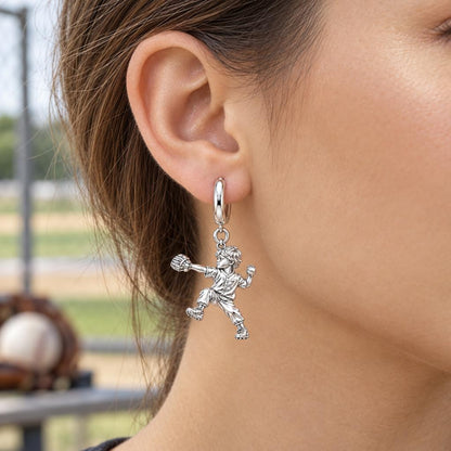 Little Pitcher in Motion Huggie Charm Earrings – worn / in use