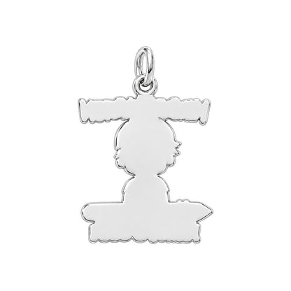 Little Scholar First Day Charm Bracelet – Personalized Mom Gift – back of the charm, engraving area