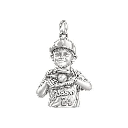 Little Slugger Baseball Charm Bracelet – Personalized Mom Gift – worn on the wrist on a black cord bracelet