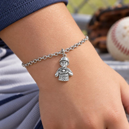 Little Slugger Baseball Charm Bracelet Set – worn / in use