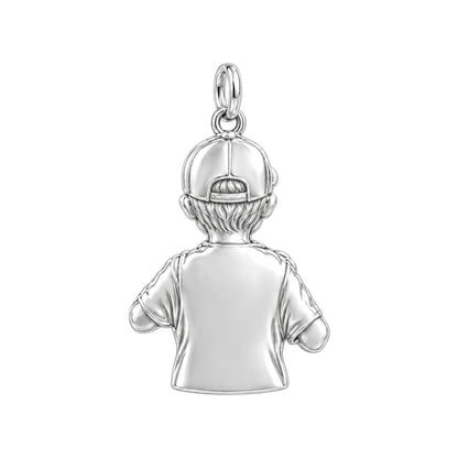 Little Slugger Baseball Charm Bracelet Set – back of the charm, engraving area