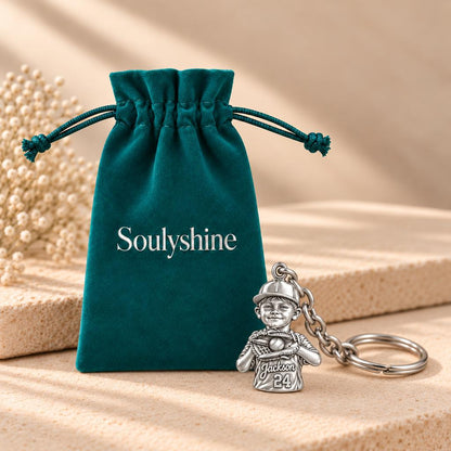 Little Slugger Baseball Charm Keychain – Soulyshine velvet gift pouch
