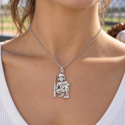 Little Slugger Baseball Charm Necklace Set – worn / in use