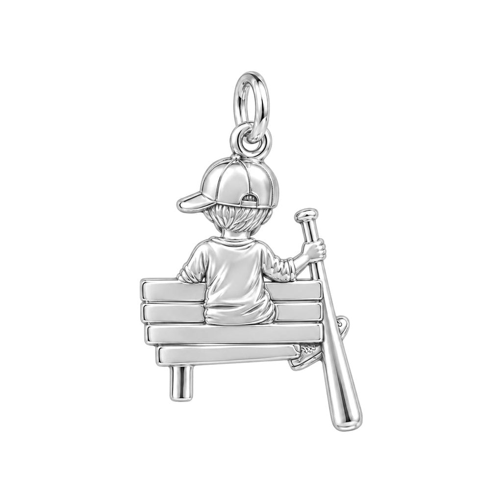 Little Slugger Charm Bracelet – Personalized Mom Gift – back of the charm, engraving area