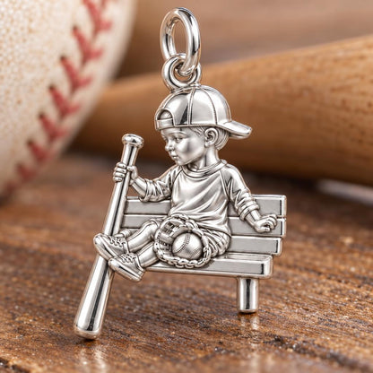 Little Slugger Charm Bracelet – Personalized Mom Gift – macro detail of the charm