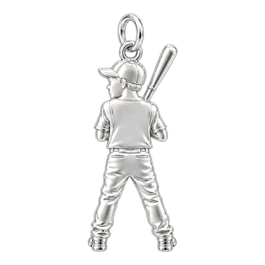 Little Slugger Charm Bracelet – Personalized Sports Mom Gift – back of the charm, engraving area