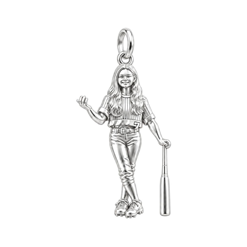 Little Slugger Star Charm Bracelet – Personalized Mom Gift – silver charm, front view