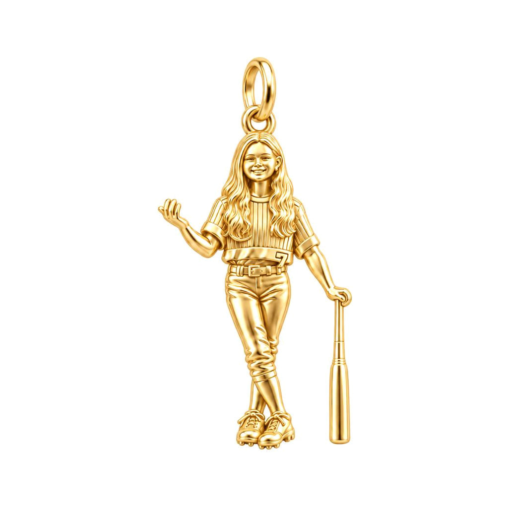 Little Slugger Star Charm Bracelet – Personalized Mom Gift – 18K gold charm, front view