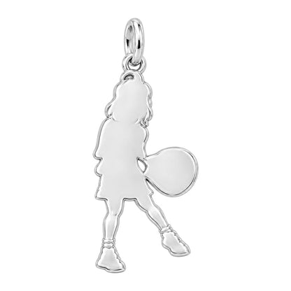Little Tennis Star Charm Bracelet – Personalized Mom Gift – back of the charm, engraving area