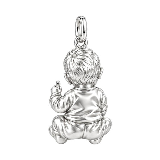 Little Wonder Portrait Charm Bracelet – Personalized Mom Gift – back of the charm, engraving area