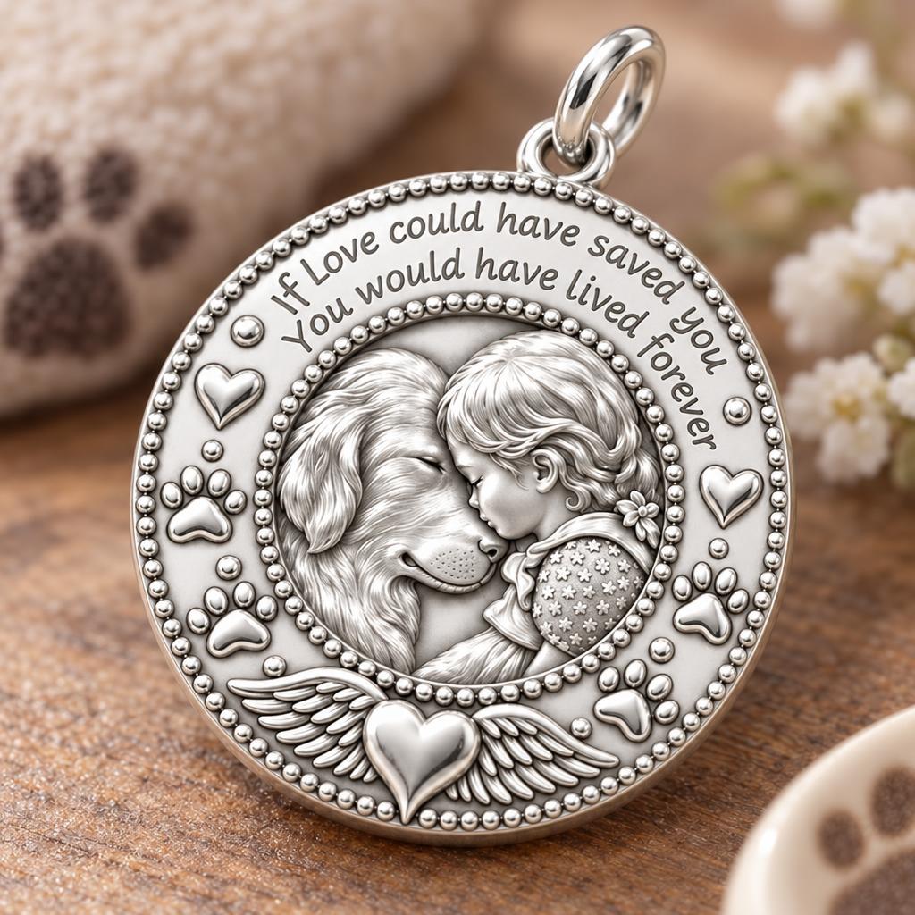 Lived Forever Memorial Charm Bracelet – Personalized Dog Mom Gift – macro detail of the charm