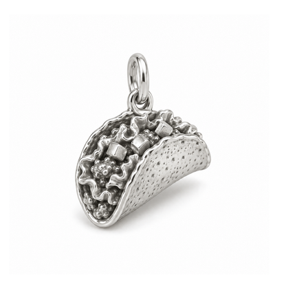 Loaded Taco Charm — Silver | charm-topics-remaining-444-2026-09-14 | topic-110