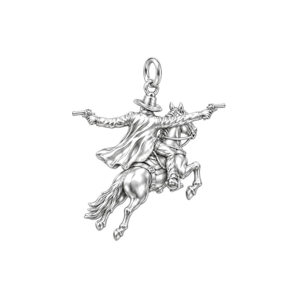 Lone Ranger Cowboy Charm Bracelet – Personalized Dad Gift – back of the charm, engraving area
