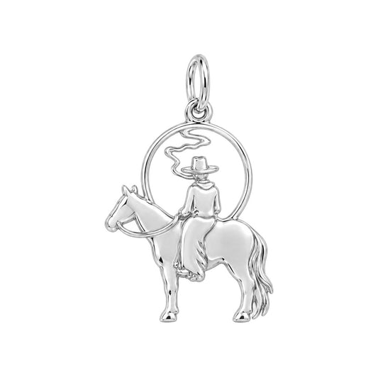 Lone Rider at Sunset Charm Bracelet – Personalized Dad Gift – back of the charm, engraving area