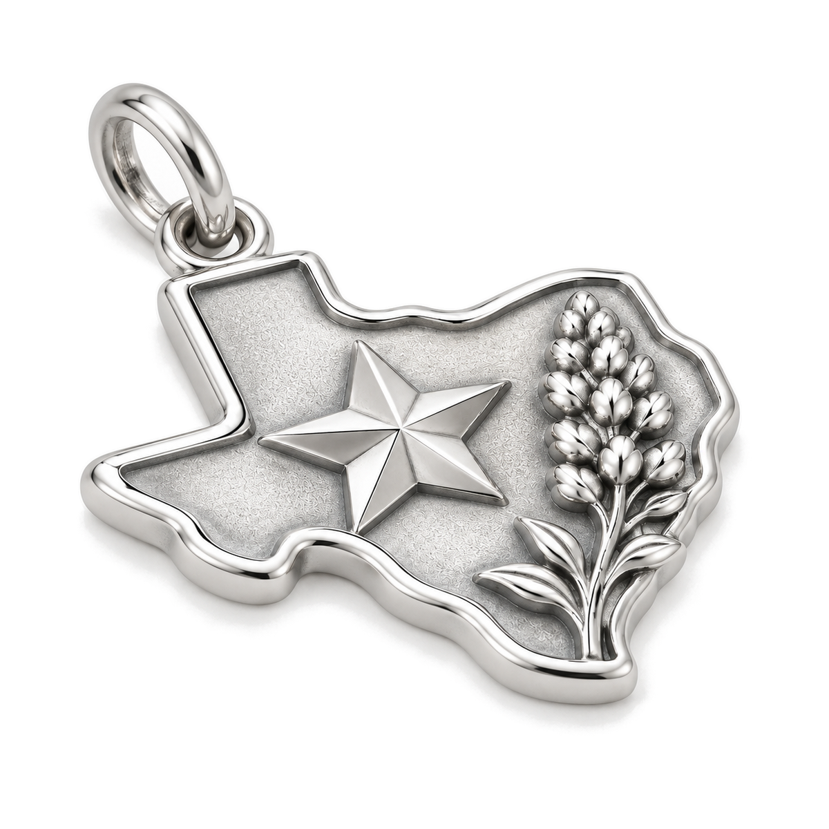 Lone Star Bluebonnet Charm — Silver Super Macro | charm-topics-remaining-444-2026-09-14 | topic-321