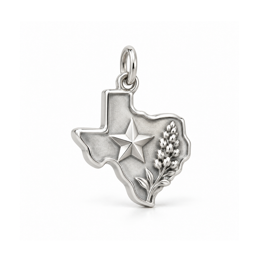 Lone Star Bluebonnet Charm — Silver | charm-topics-remaining-444-2026-09-14 | topic-321