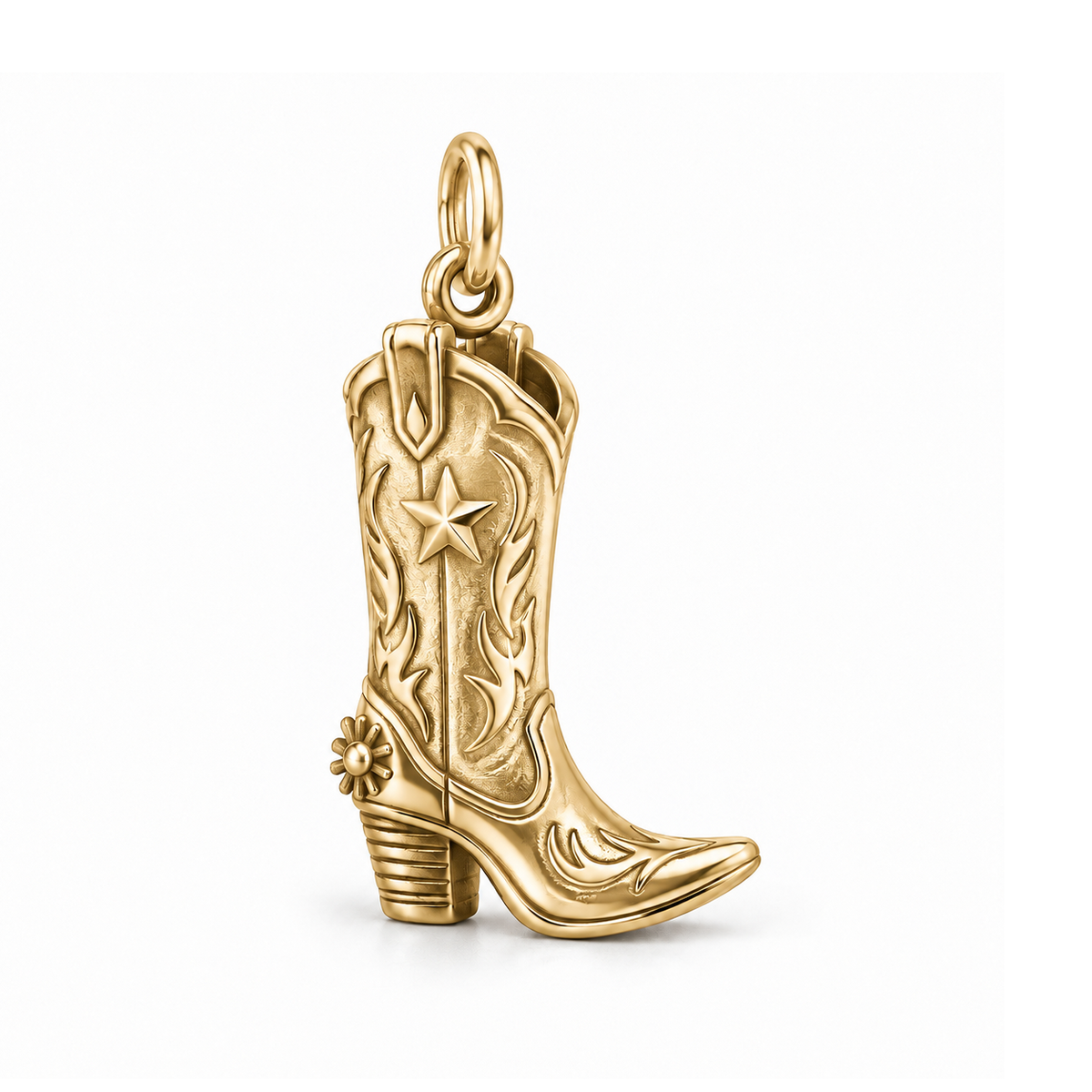 Lone Star Cowboy Boot Charm — Gold | charm-topics-remaining-444-2026-09-14 | topic-234