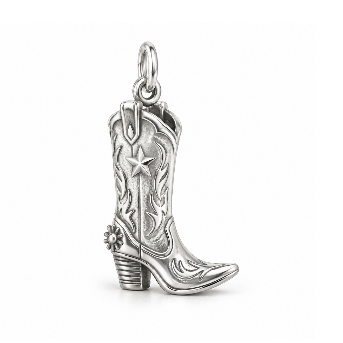 Lone Star Cowboy Boot Charm — Silver | charm-topics-remaining-444-2026-09-14 | topic-234