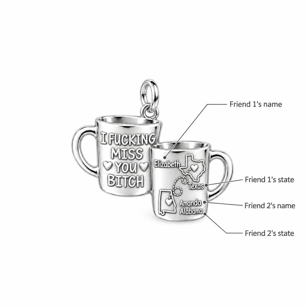 Long Distance Bestie Mugs Charm Bracelet – Personalized Best Friend – personalization guide