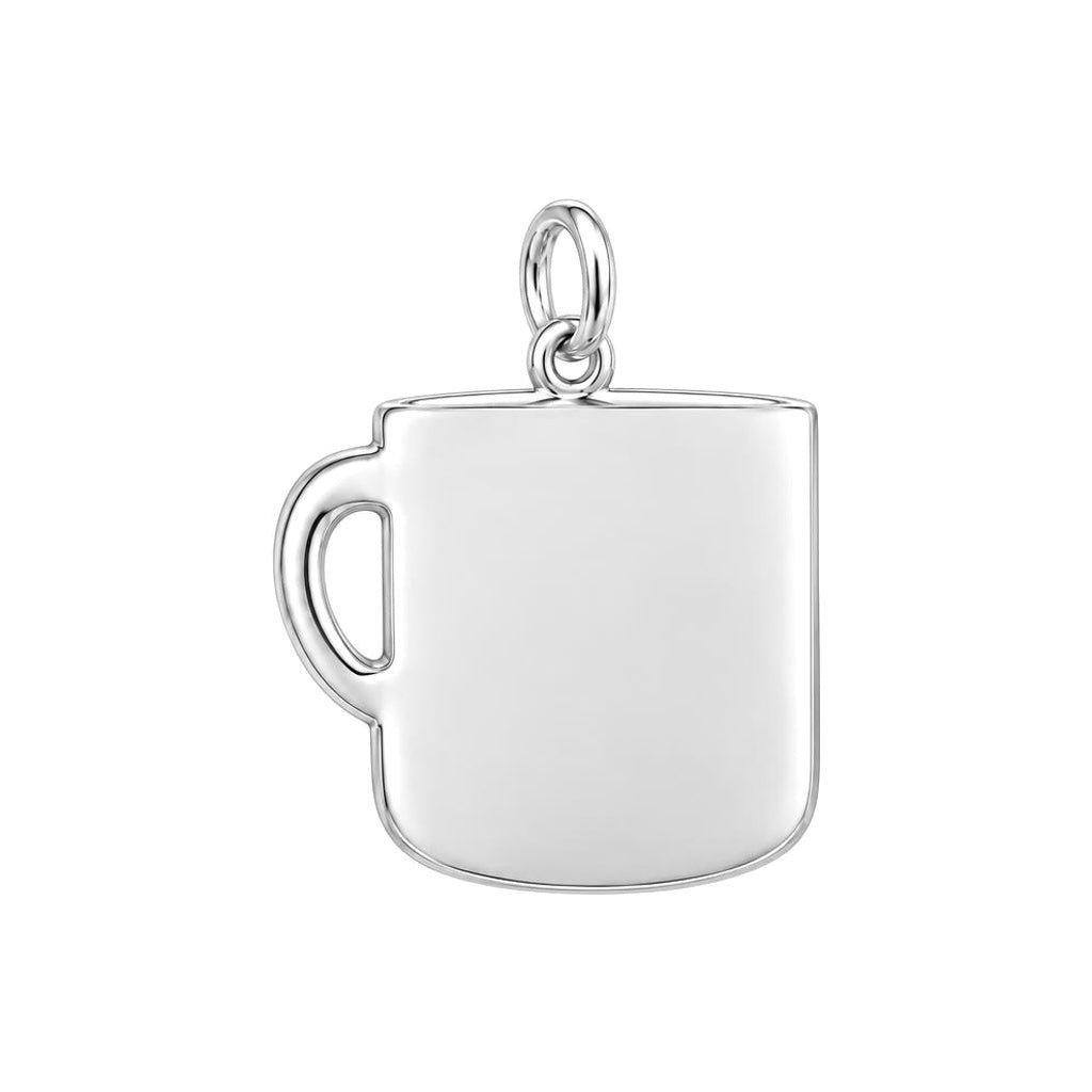 Long Distance Coffee Mug Charm Bracelet – Personalized Bestie Gift – back of the charm, engraving area