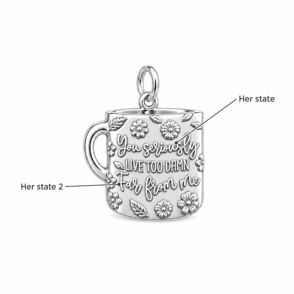Long Distance Coffee Mug Charm Bracelet – Personalized Bestie Gift – personalization guide
