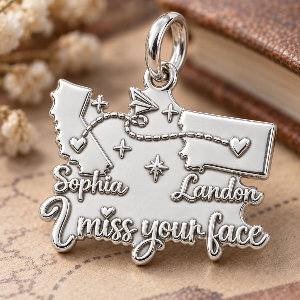 Long Distance Paper Plane Charm Bracelet – Personalized Couple Gift – macro detail of the charm