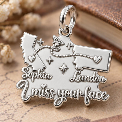 Long Distance Paper Plane Charm Bracelet – Personalized Couple Gift – macro detail of the charm