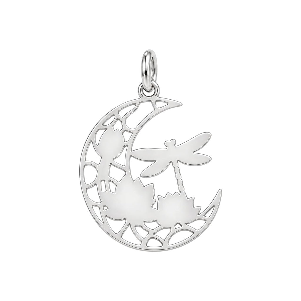 Lotus Moon Dragonfly Charm Bracelet – Personalized Mom Gift – back of the charm, engraving area