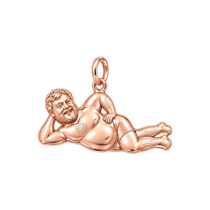 Lounge Life Man Charm Bracelet – Personalized Couple Gift – rose gold charm, front view