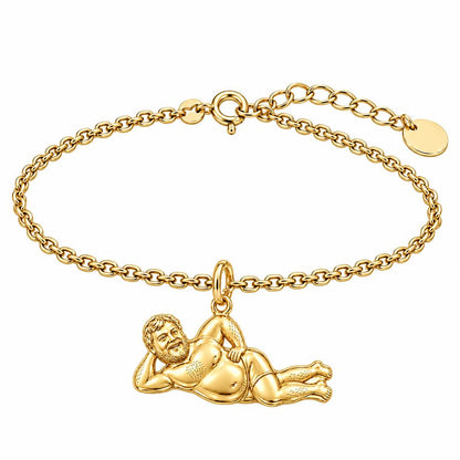 Lounge Life Man Charm Bracelet Set – 18K gold, front view