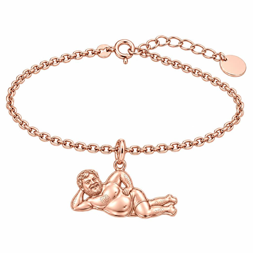 Lounge Life Man Charm Bracelet Set – rose gold, front view