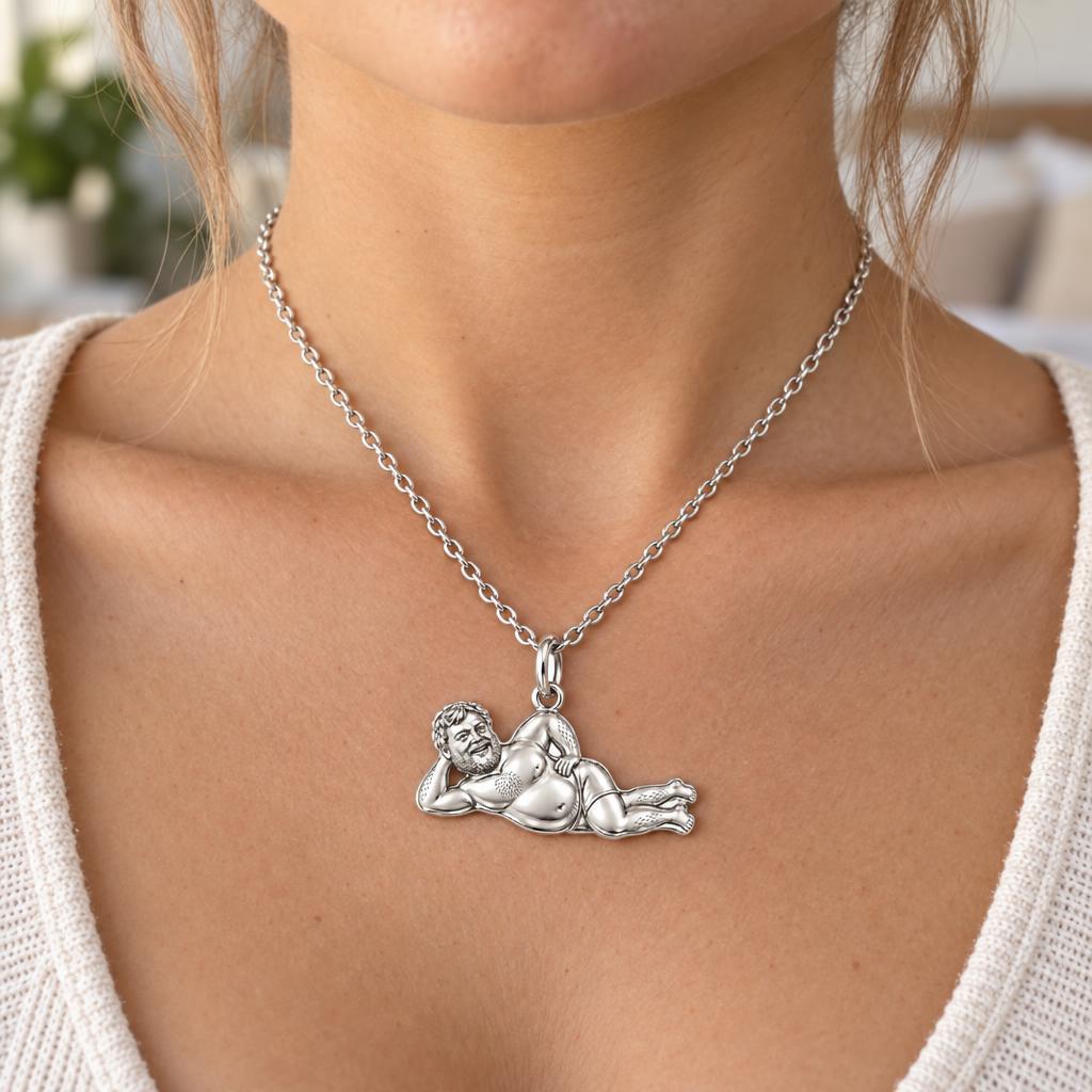 Lounge Life Man Charm Necklace Set – worn / in use