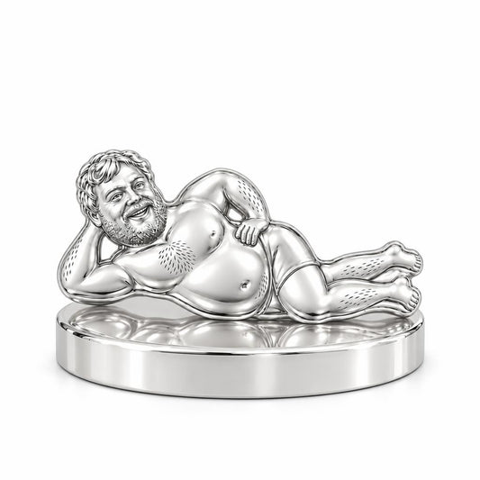 Lounge Life Man Keepsake Plaque – silver, front view