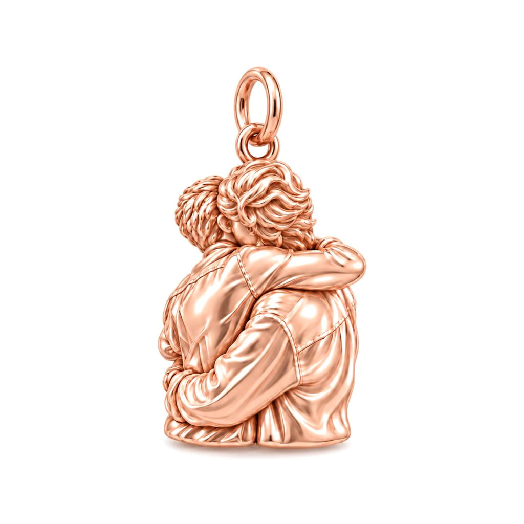 Love Is Love Charm Bracelet – Personalized Couple Gift – rose gold charm, front view