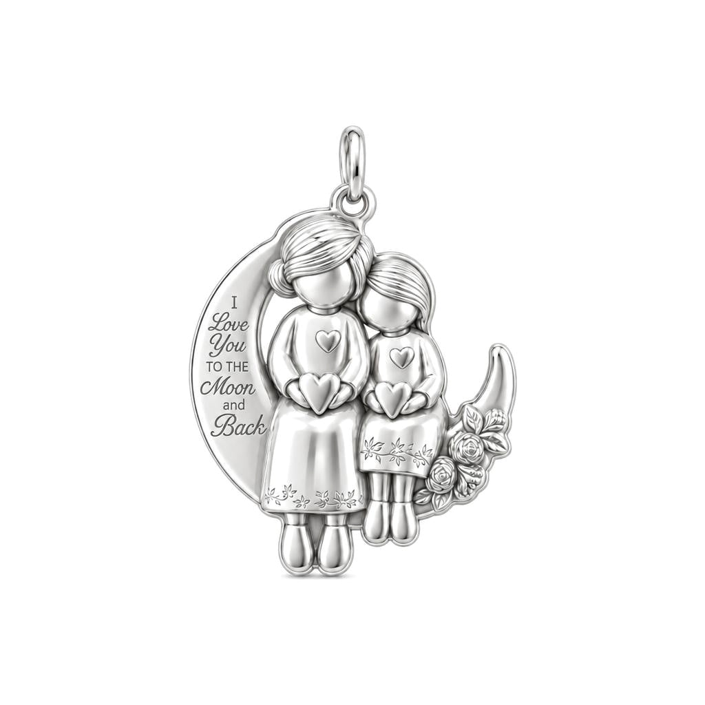 Love You to the Moon Sisters Charm and Polyester Cord Bracelet Set