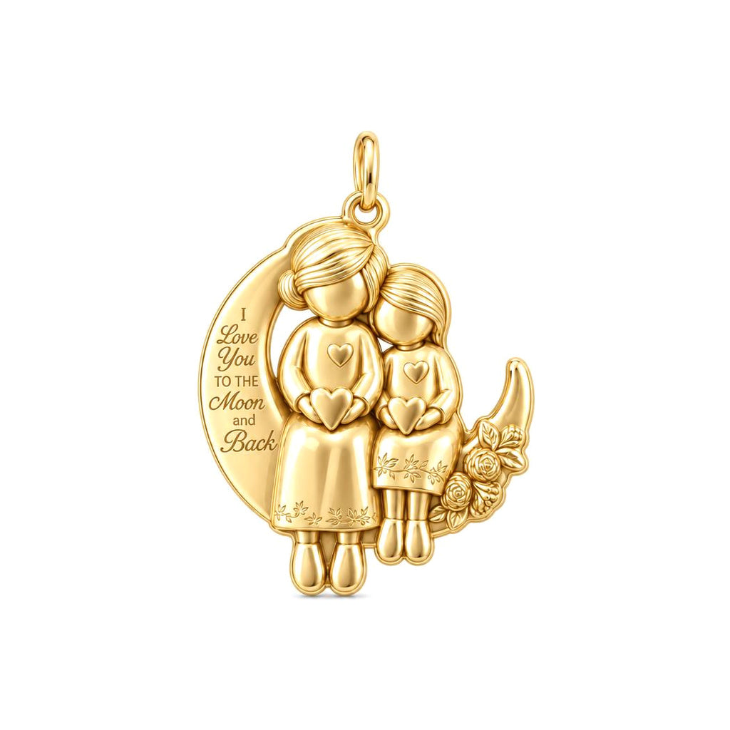Love You to the Moon Sisters Charm and Polyester Cord Bracelet Set