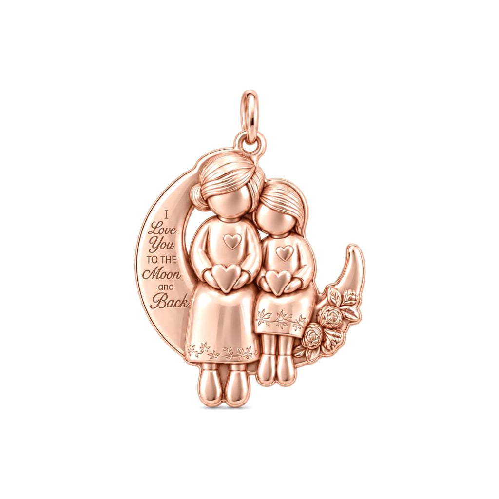 Love You to the Moon Sisters Charm and Polyester Cord Bracelet Set