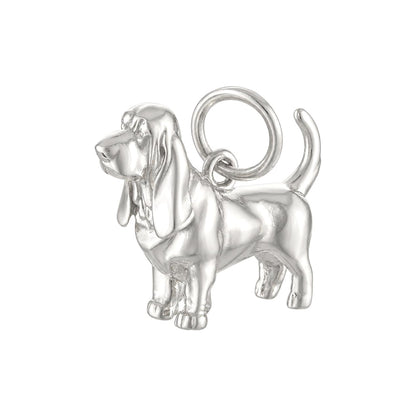 Loyal Basset Hound Charm and Polyester Cord Bracelet Set