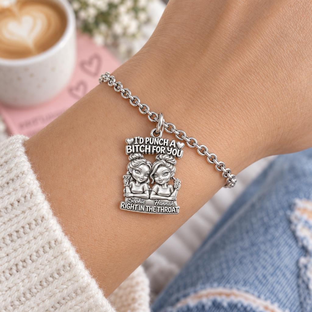 Loyal Bestie Humor Charm Bracelet Set – worn / in use
