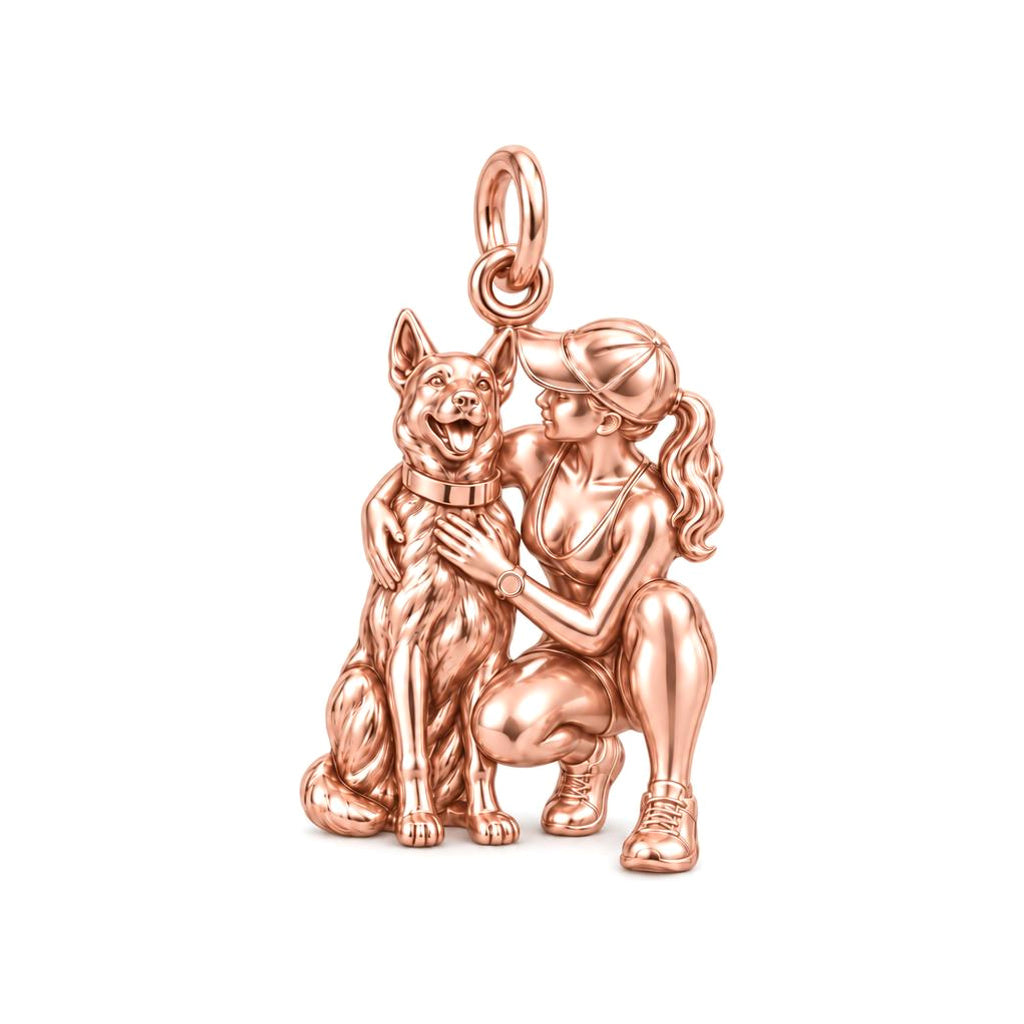 Loyal Companion Sidekick Charm Bracelet – Personalized Dog Mom Gift – rose gold charm, front view