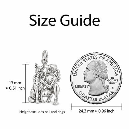 Loyal Companion Sidekick Charm Bracelet – Personalized Dog Mom Gift – size guide, 13 mm charm next to a quarter
