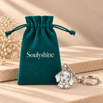 Loyal Dachshund Soul Charm Keychain – Soulyshine velvet gift pouch