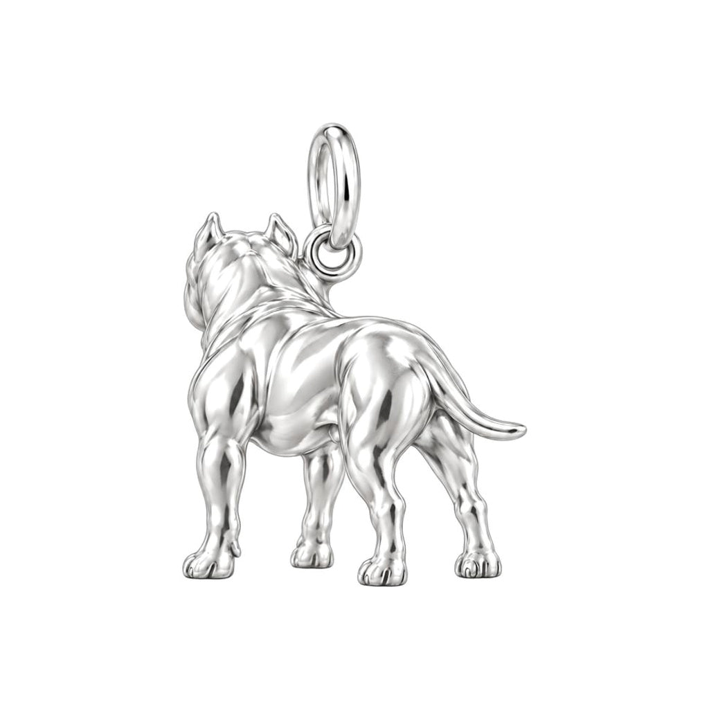 Loyal Guardian Pit Bull Huggie Charm Earrings – back of the charm, engraving area