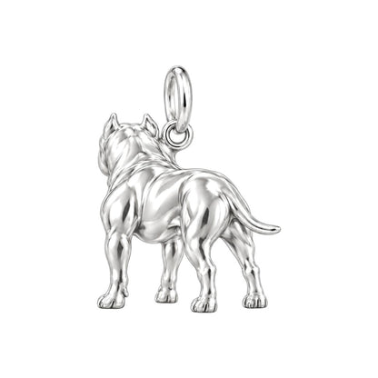 Loyal Guardian Pit Bull Huggie Charm Earrings – back of the charm, engraving area