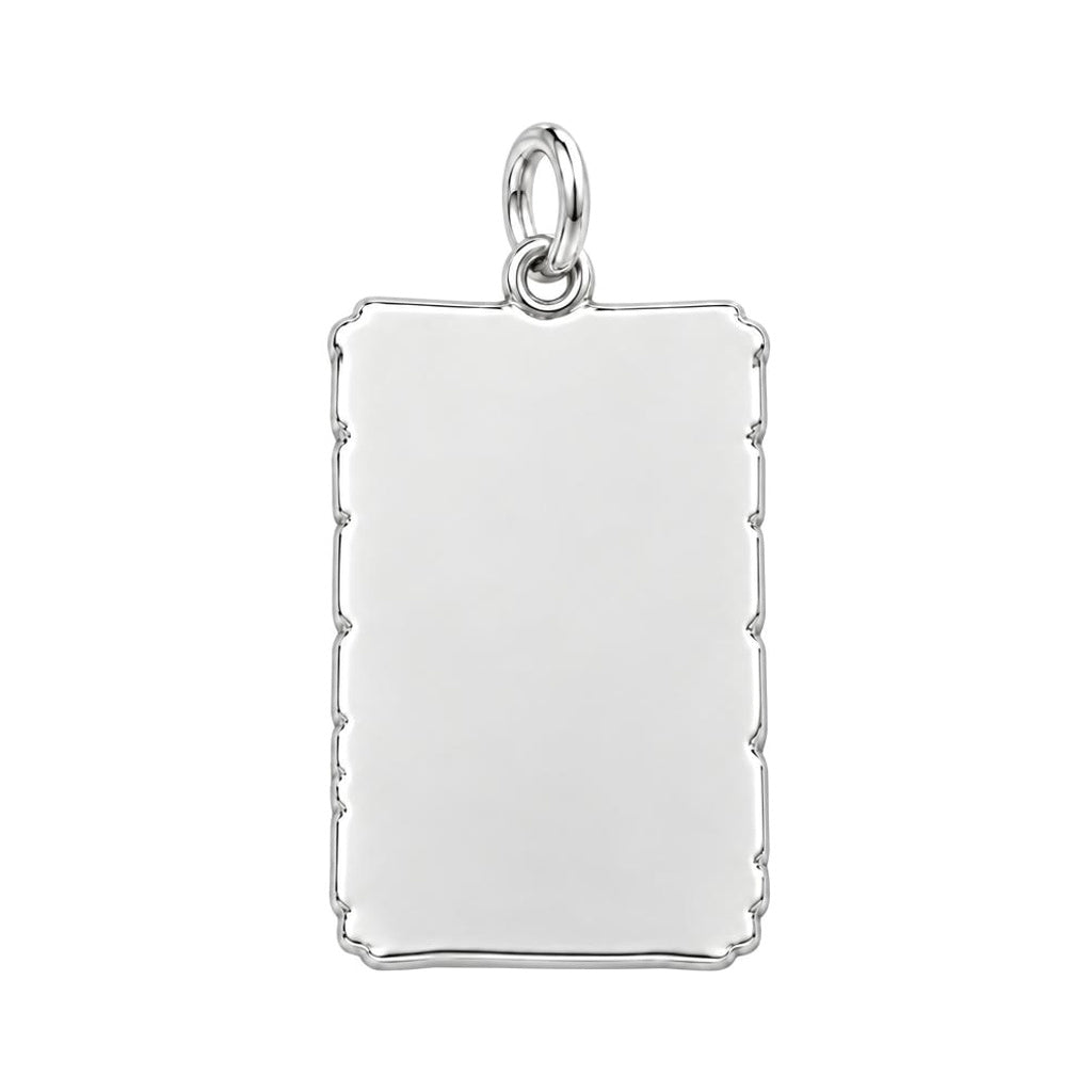 Loyal Guardian Sign Charm Bracelet – Personalized Dog Mom Gift – silver plated 3 cm charm, front view