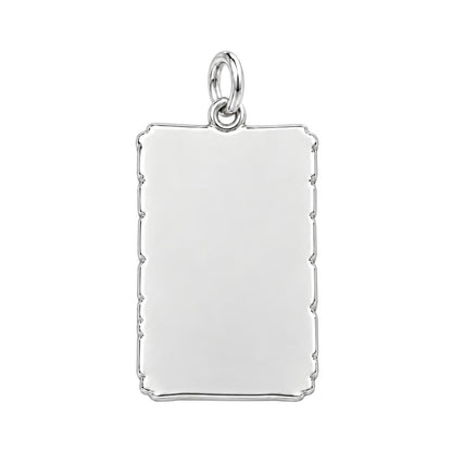 Loyal Guardian Sign Charm Bracelet – Personalized Dog Mom Gift – silver plated 3 cm charm, front view