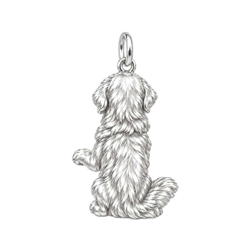 Loyal Paw Shake Charm Bracelet – Personalized Dog Mom Gift – back of the charm, engraving area