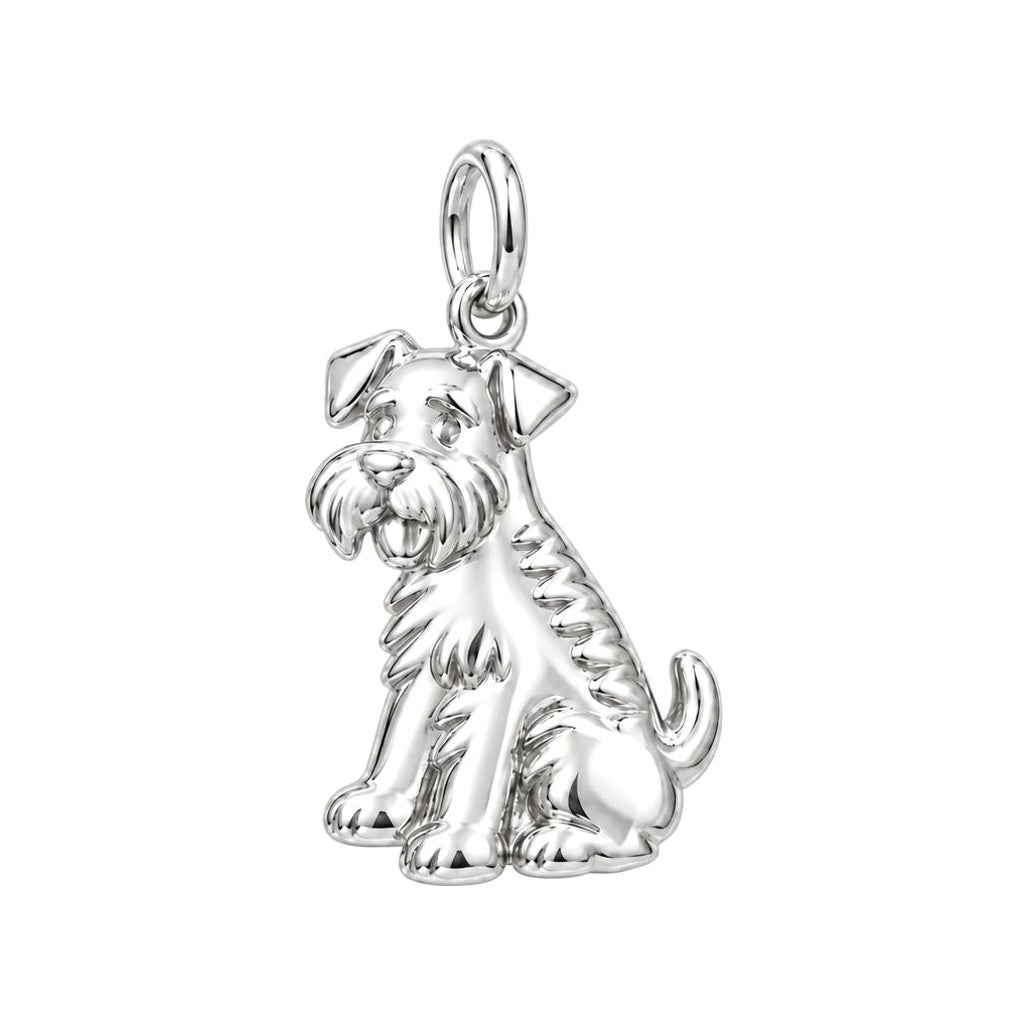 Loyal Schnauzer Spirit Charm Bracelet – silver charm, front view